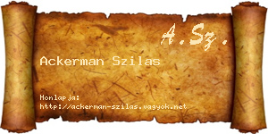 Ackerman Szilas névjegykártya