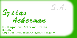 szilas ackerman business card